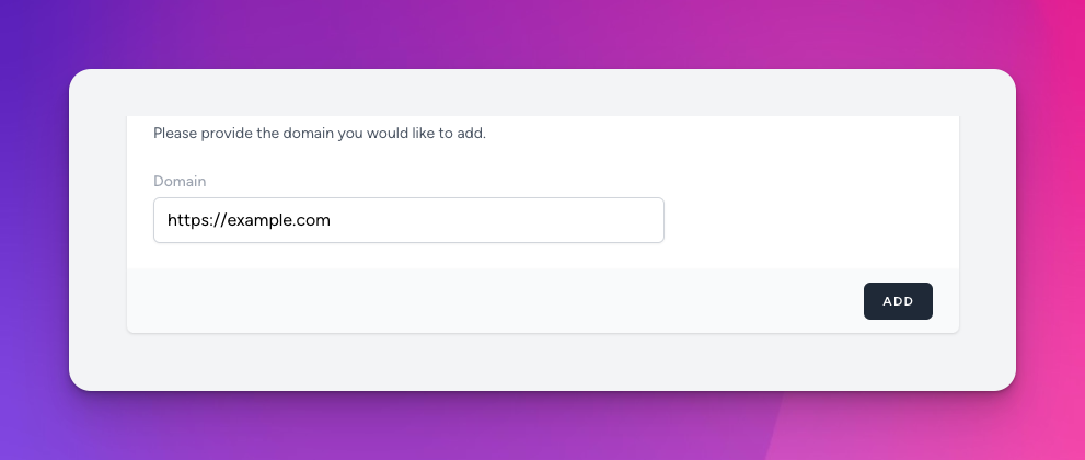 Add domain